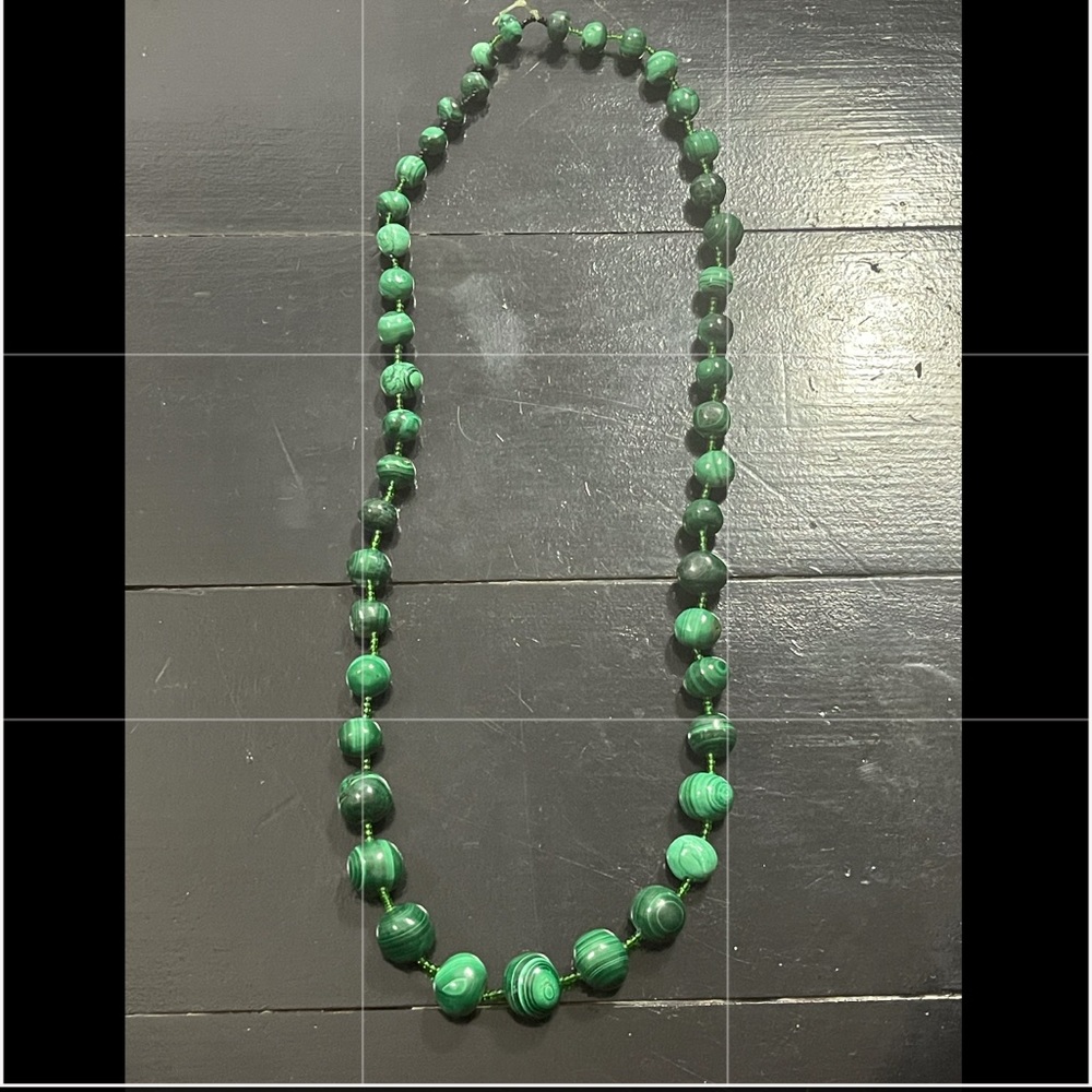 Vintage Malachite Large Beaded Necklace